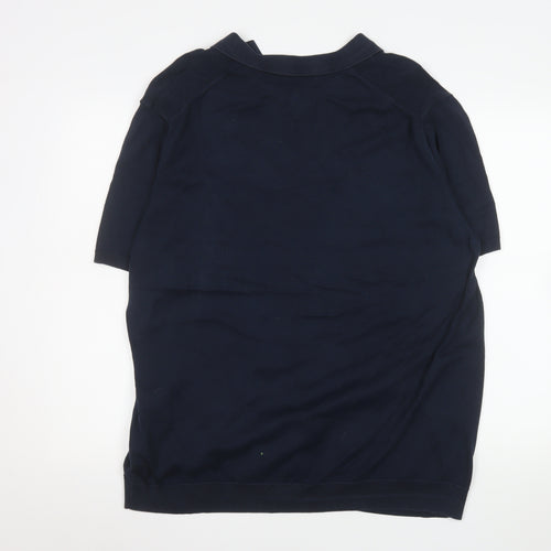 Marks and Spencer Men's Blue 2XL Polo Shirt Cotton Blend