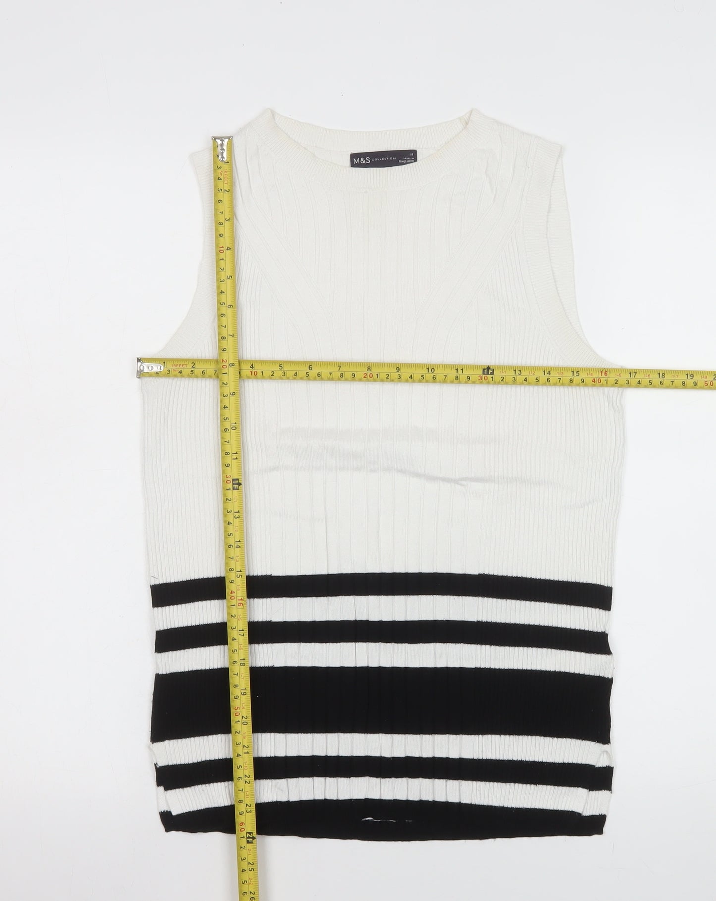 Marks and Spencer Women's Multicoloured Knit Sleeveless Tank Top Size M