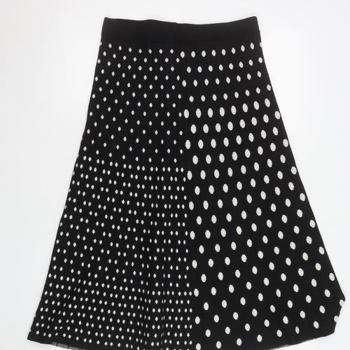 Izabel London Women Black White Polka Dot A-Line Skirt Size 14 XL