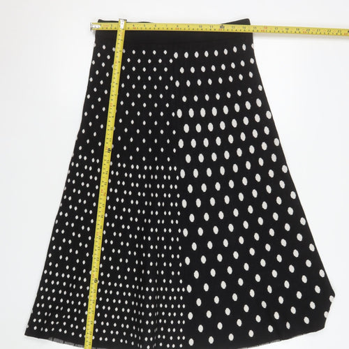 Izabel London Women Black White Polka Dot A-Line Skirt Size 14 XL