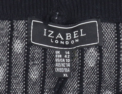 Izabel London Women Black White Polka Dot A-Line Skirt Size 14 XL