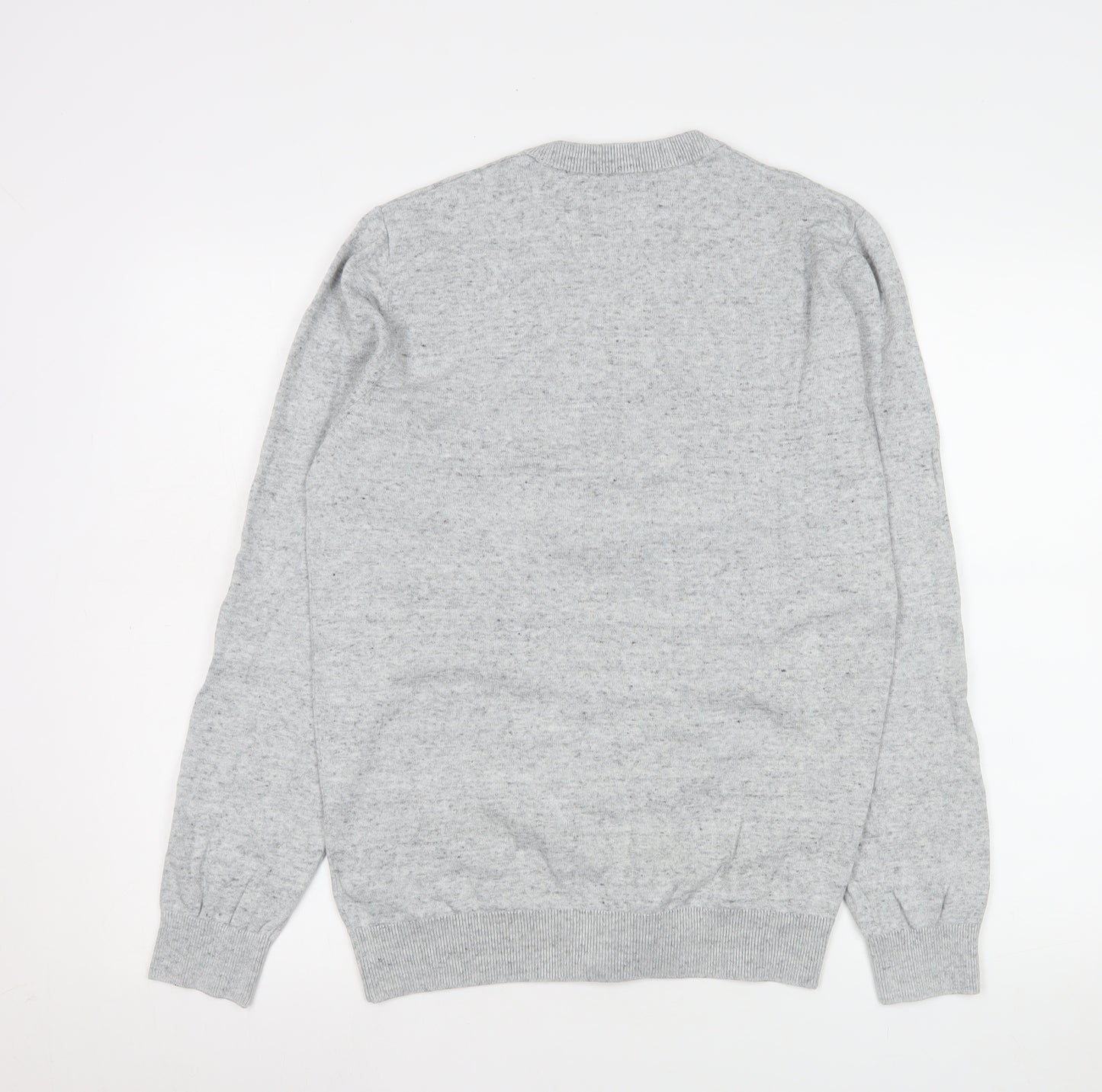 Marks and Spencer Women Grey Christmas Jumper Size S Cotton Knit