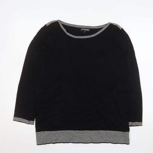 Debenhams Women’s Black 3/4 Sleeve Boat Neck Pullover Jumper Size 16
