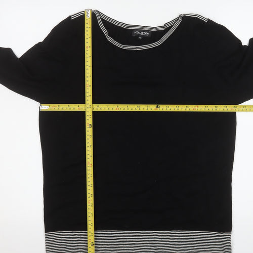 Debenhams Women’s Black 3/4 Sleeve Boat Neck Pullover Jumper Size 16