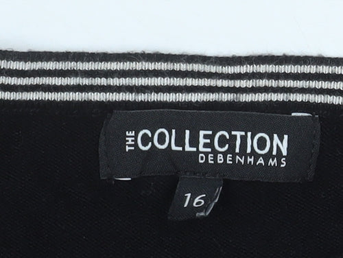 Debenhams Women’s Black 3/4 Sleeve Boat Neck Pullover Jumper Size 16