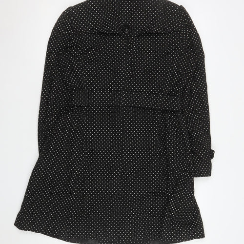Monsoon Women’s Black Polka Dot Belted Trench Coat Size 10