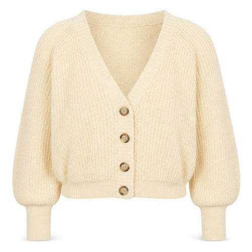 Brave Soul Women’s Beige Chunky Knit Button Cardigan M