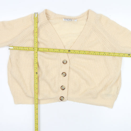 Brave Soul Women’s Beige Chunky Knit Button Cardigan M