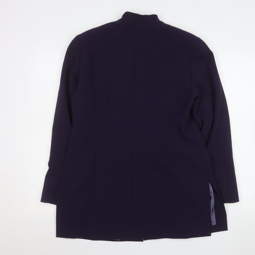 Country Casuals Women Purple Wool Blend Mid-Length Blazer Size 12