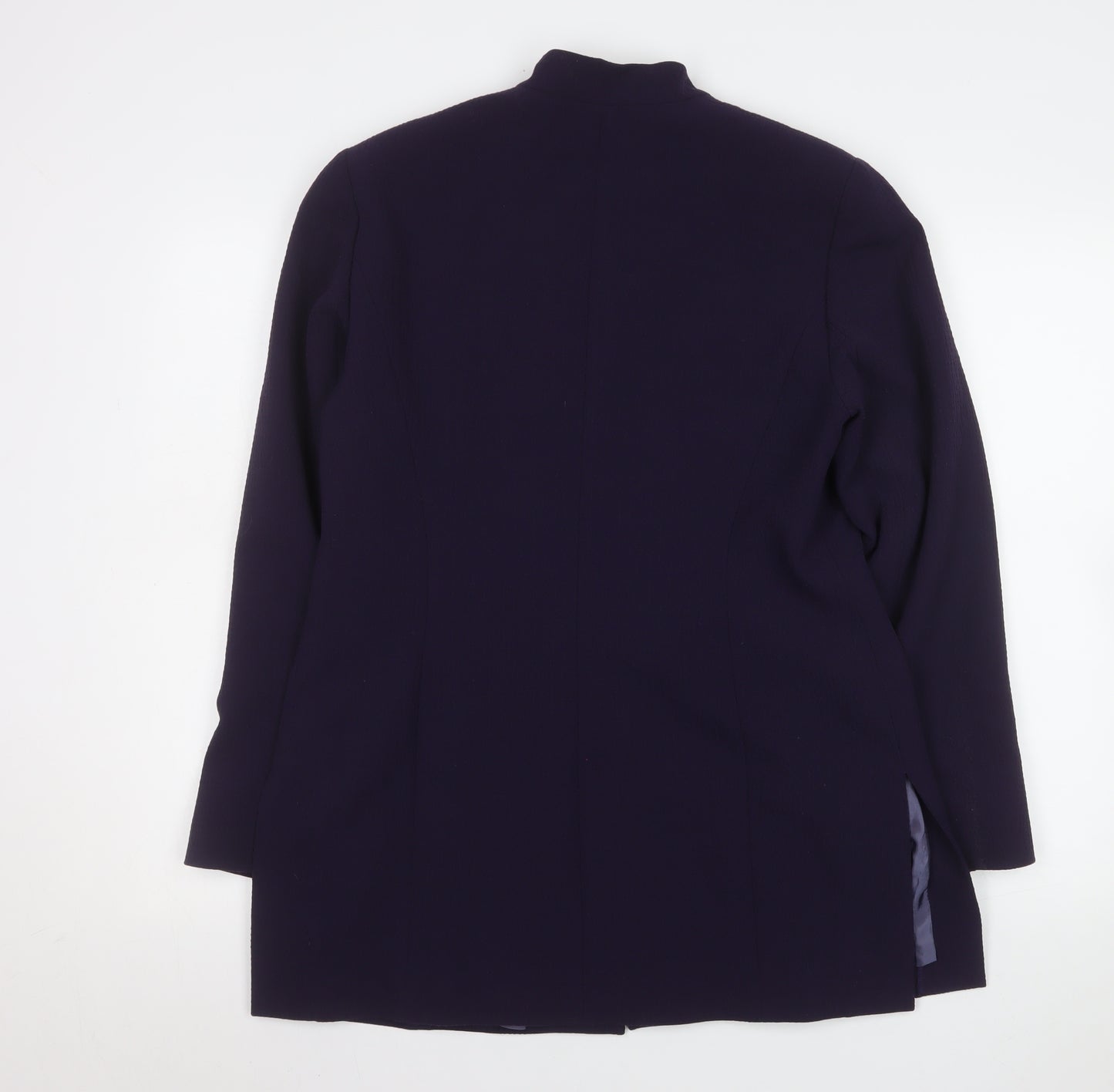 Country Casuals Women Purple Wool Blend Mid-Length Blazer Size 12