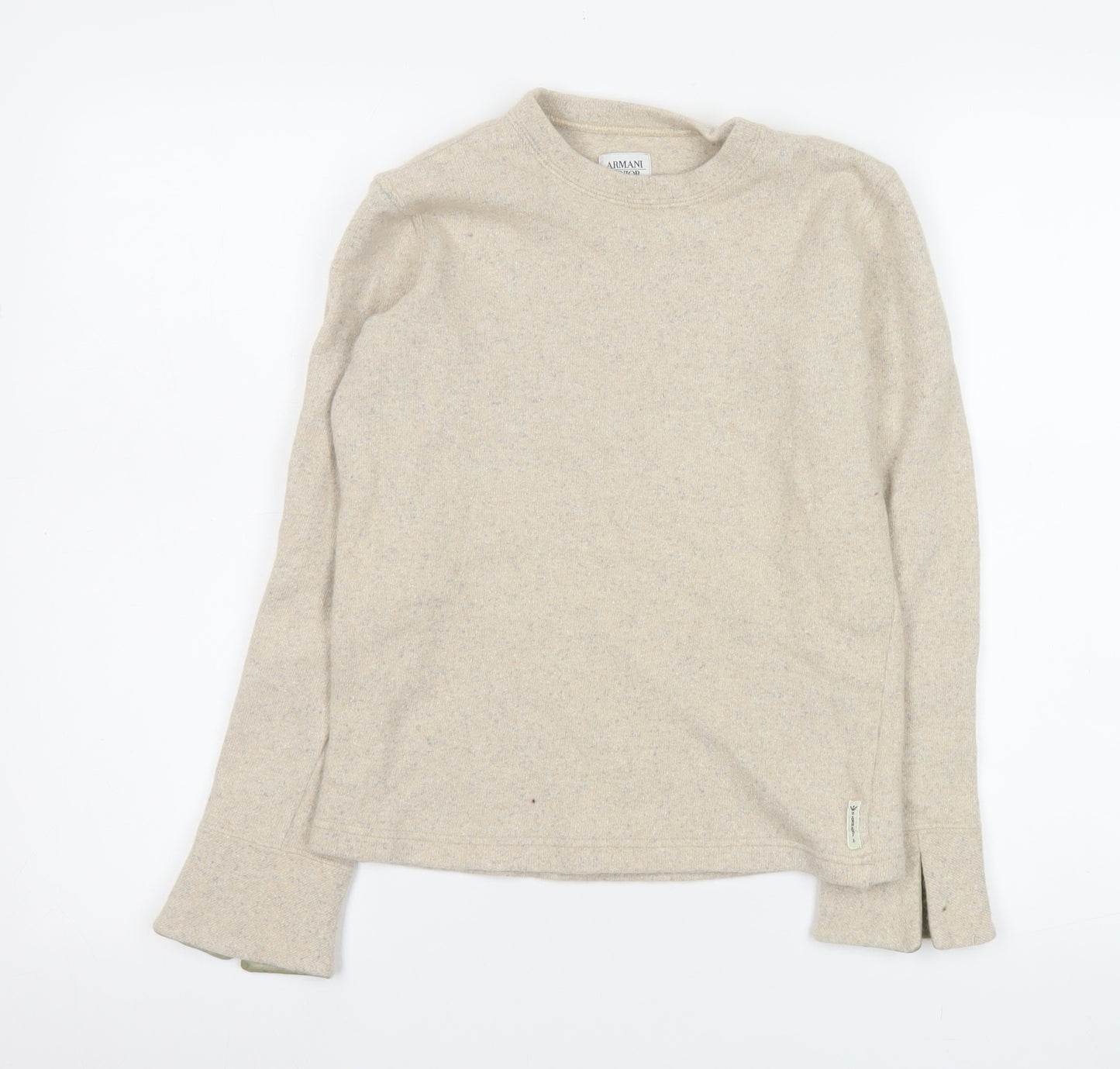 Armani Junior Beige Wool Crew Neck Pullover Jumper L Teens