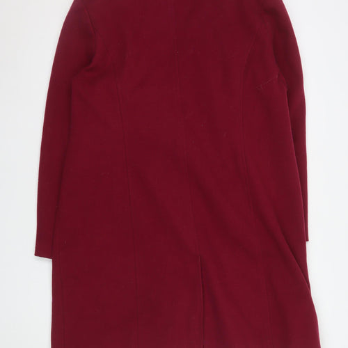 George Women Red Long Overcoat Coat Size 18 Polyester Lined Single-Breasted