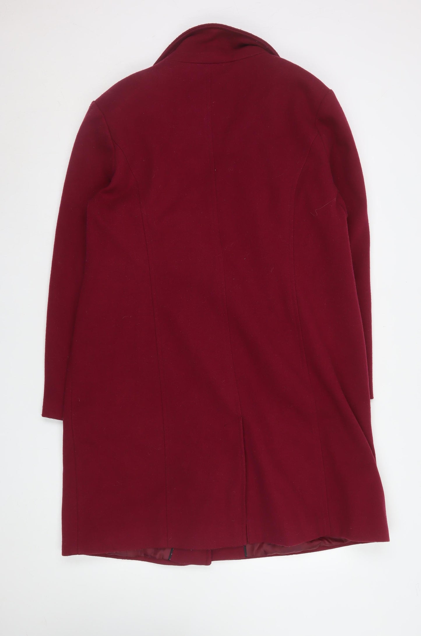 George Women Red Long Overcoat Coat Size 18 Polyester Lined Single-Breasted