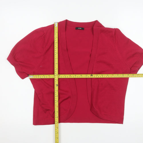 Hobbs Women's Red Silk Blend Short Sleeve Open Cardigan Size 16