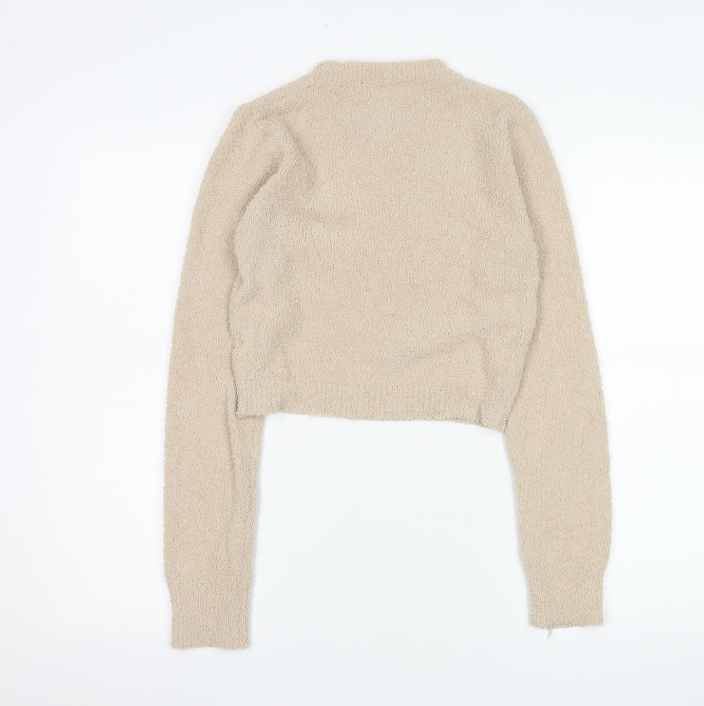 Missy Empire Womens Beige Pullover Sweater UK 10 Long Sleeve Soft Knit