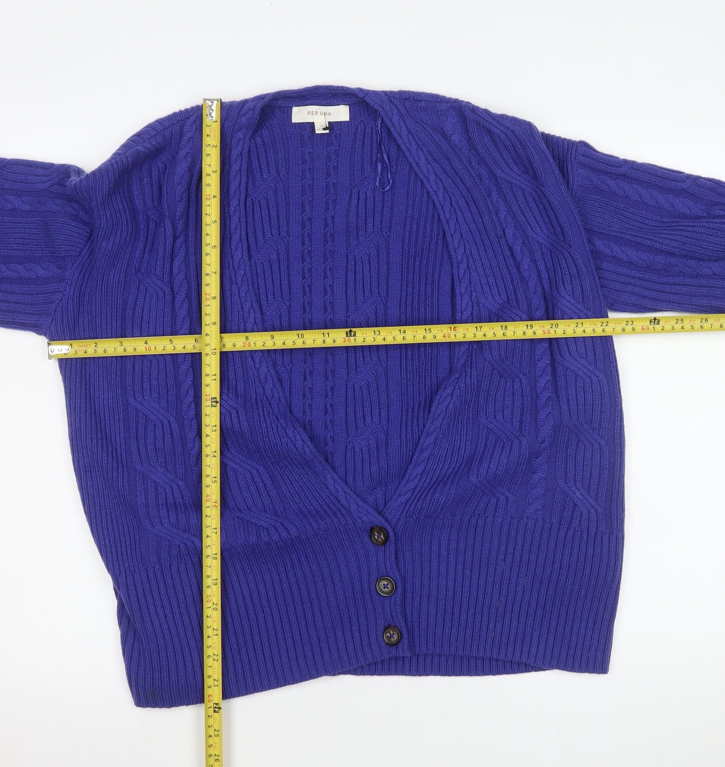 Marks and Spencer Women’s Purple Cable-Knit Cardigan Size 18