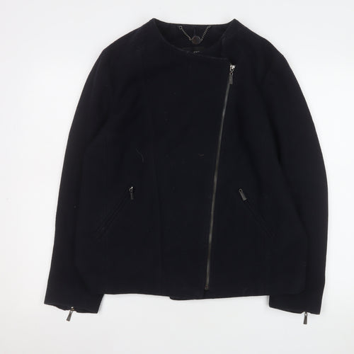 Marks and Spencer Women’s Black Wool Biker Jacket UK 12