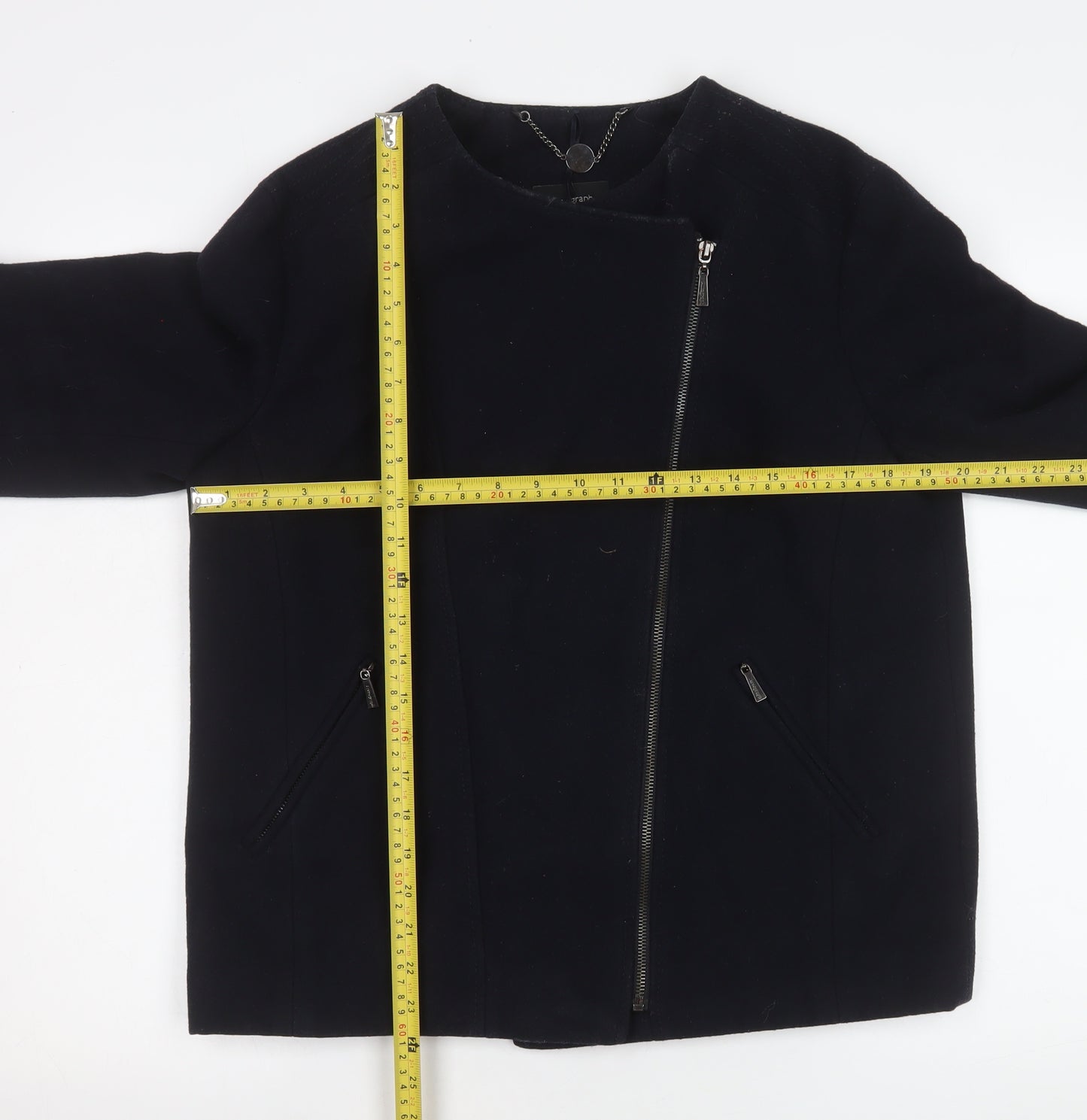 Marks and Spencer Women’s Black Wool Biker Jacket UK 12