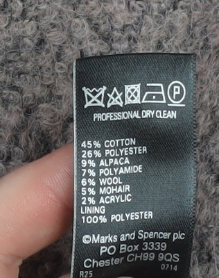Marks and Spencer Women’s Pink Wool Blend Long Overcoat Size 16