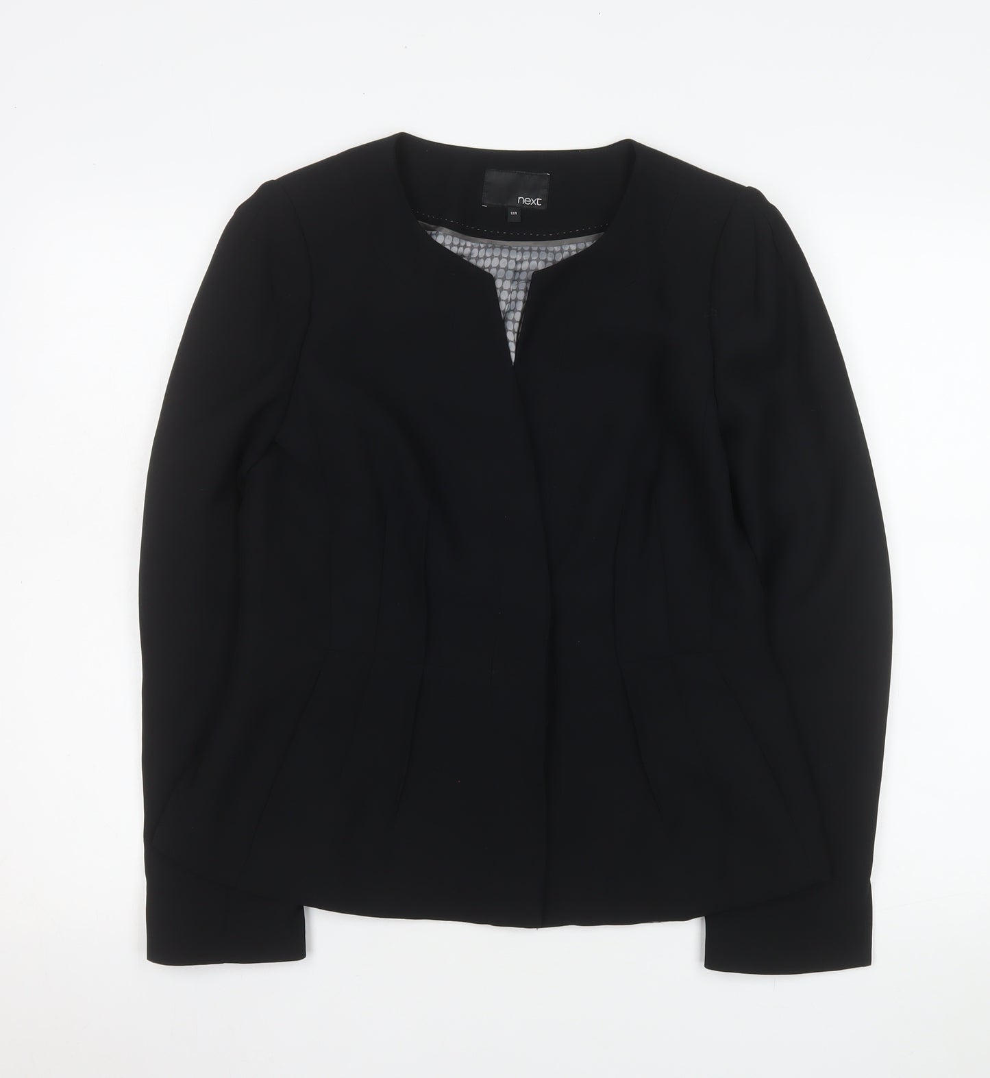 Next Women's Black Size 12 Regular Suit Jacket Polyester Lined Workwear