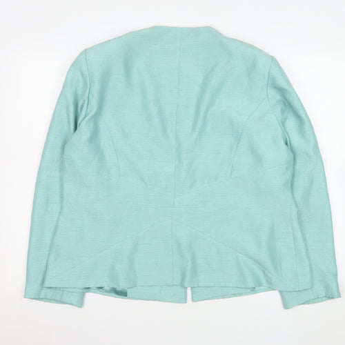 Jacques Vert Women Aqua Blue Jacket UK 20 Polyester Lined Tailored Blazer