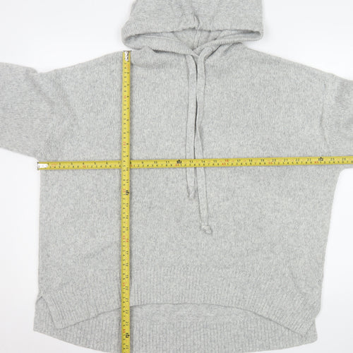 H&M L.O.G.G. Mens Grey Hooded Knit Pullover Jumper XS