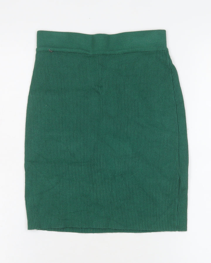 Sorelle UK Women’s Green Ribbed Knit Pencil Skirt Size S