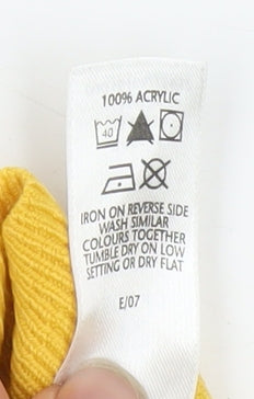 BHS Women Yellow V-Neck Acrylic Long Sleeve Pullover Jumper Size 12