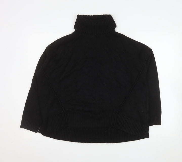 New Look Women Black Roll Neck Relaxed Knit Jumper Size S