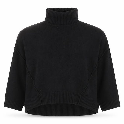New Look Women Black Roll Neck Relaxed Knit Jumper Size S