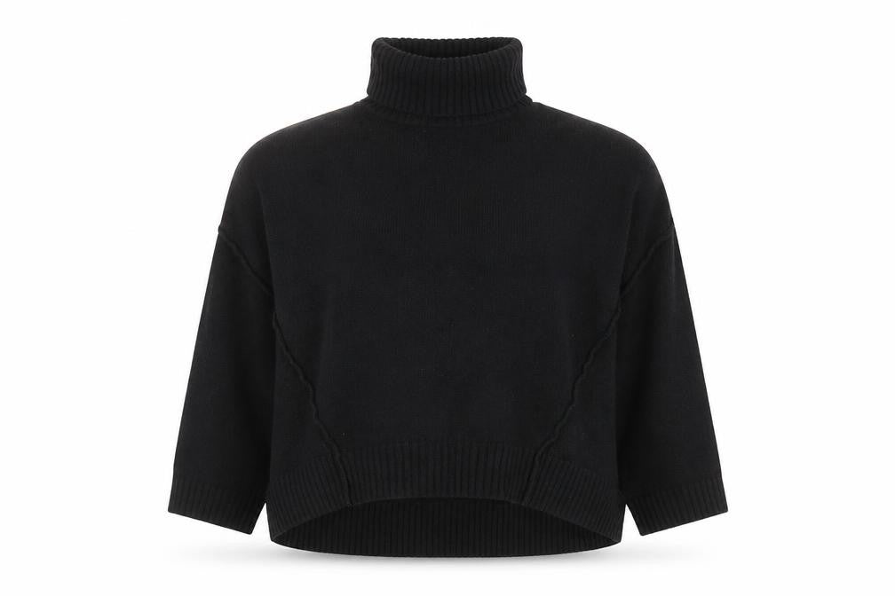 New Look Women Black Roll Neck Relaxed Knit Jumper Size S