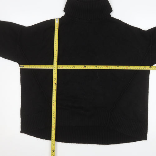 New Look Women Black Roll Neck Relaxed Knit Jumper Size S