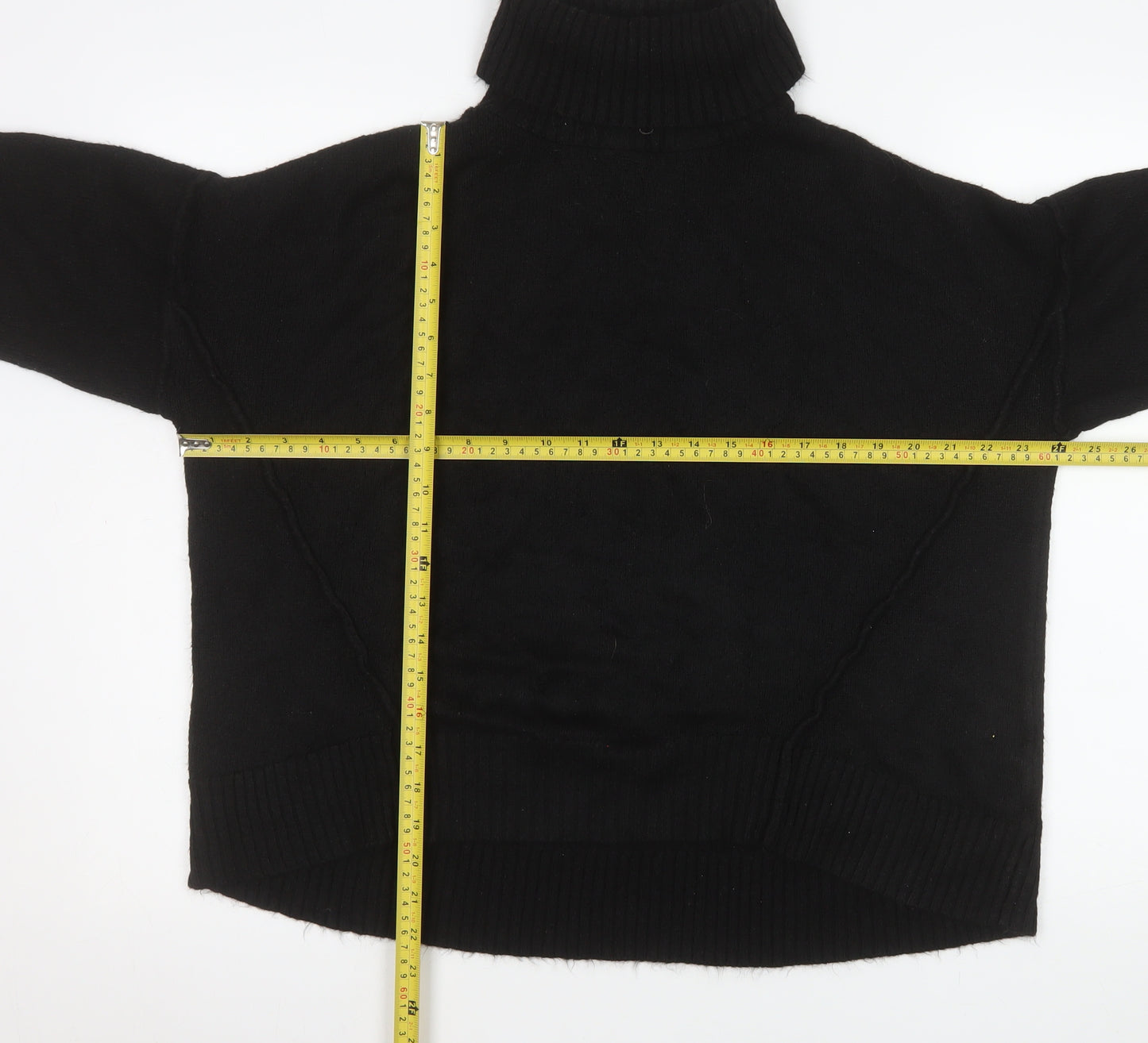New Look Women Black Roll Neck Relaxed Knit Jumper Size S
