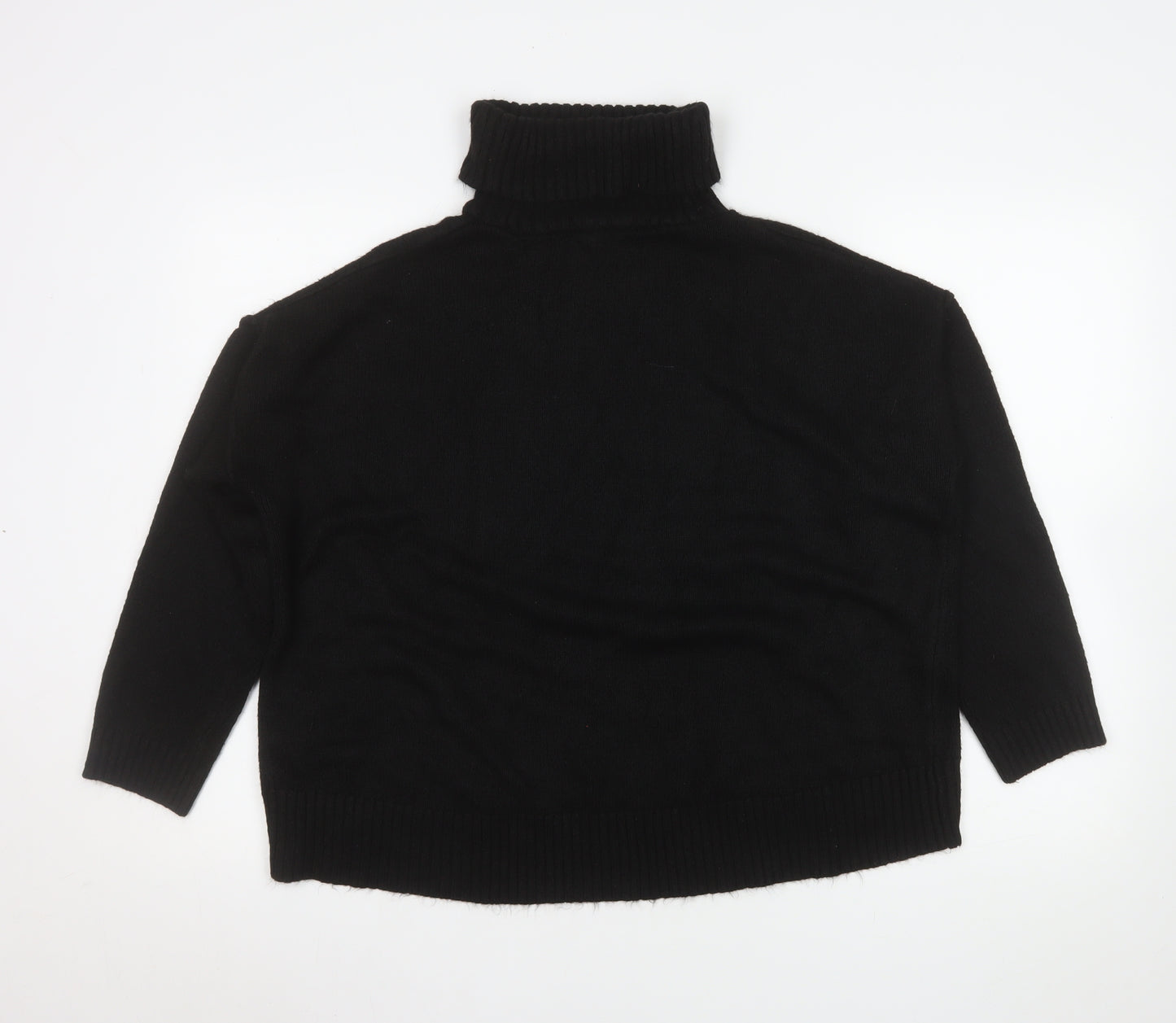 New Look Women Black Roll Neck Relaxed Knit Jumper Size S