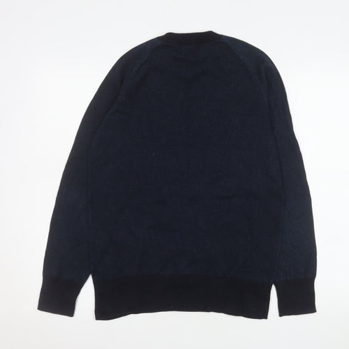 Howick Men Blue Cotton Crew Neck Pullover Jumper Size S
