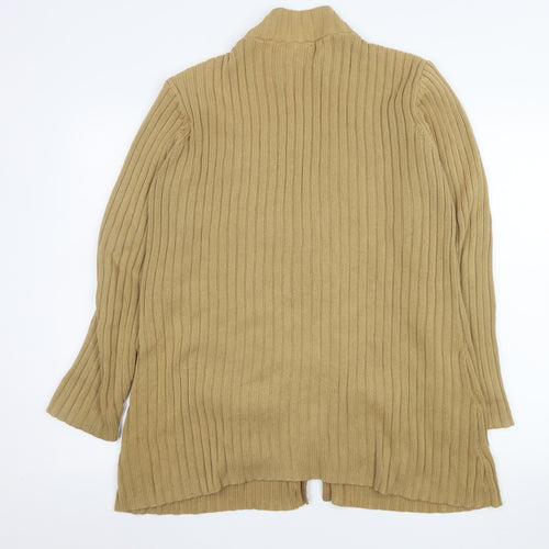 Next Men's Beige Ribbed Cotton Full Zip Jacket Size L