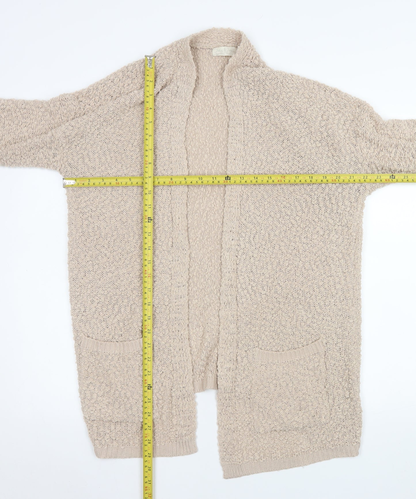 Jolie & Joy Womens Beige Chunky Knit Longline Cardigan XL