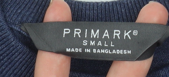 Primark Men's Blue Small Crew Neck Knit Jumper