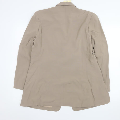 Forever Famous Women's Beige Size 16 Regular Long Sleeve One-Button Blazer