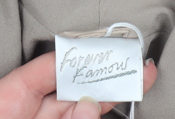 Forever Famous Women's Beige Size 16 Regular Long Sleeve One-Button Blazer
