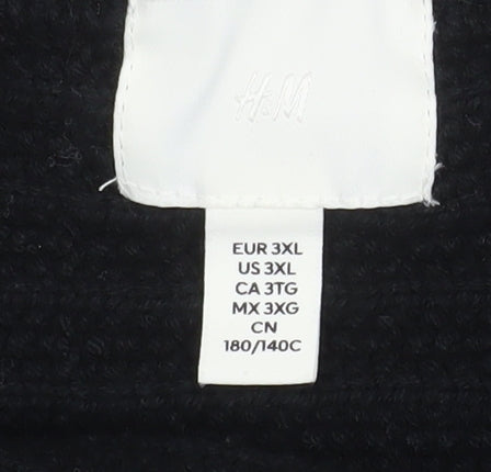 H&M Women Black Knit Pinafore Dress 3XL Cotton Blend Casual