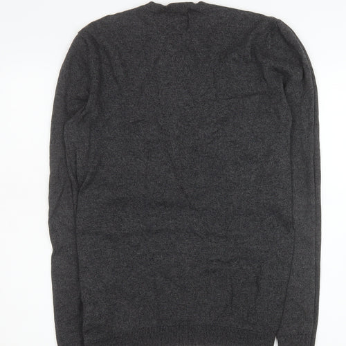 Topman Mens Grey Cotton Crew Neck Jumper Size S Regular Fit