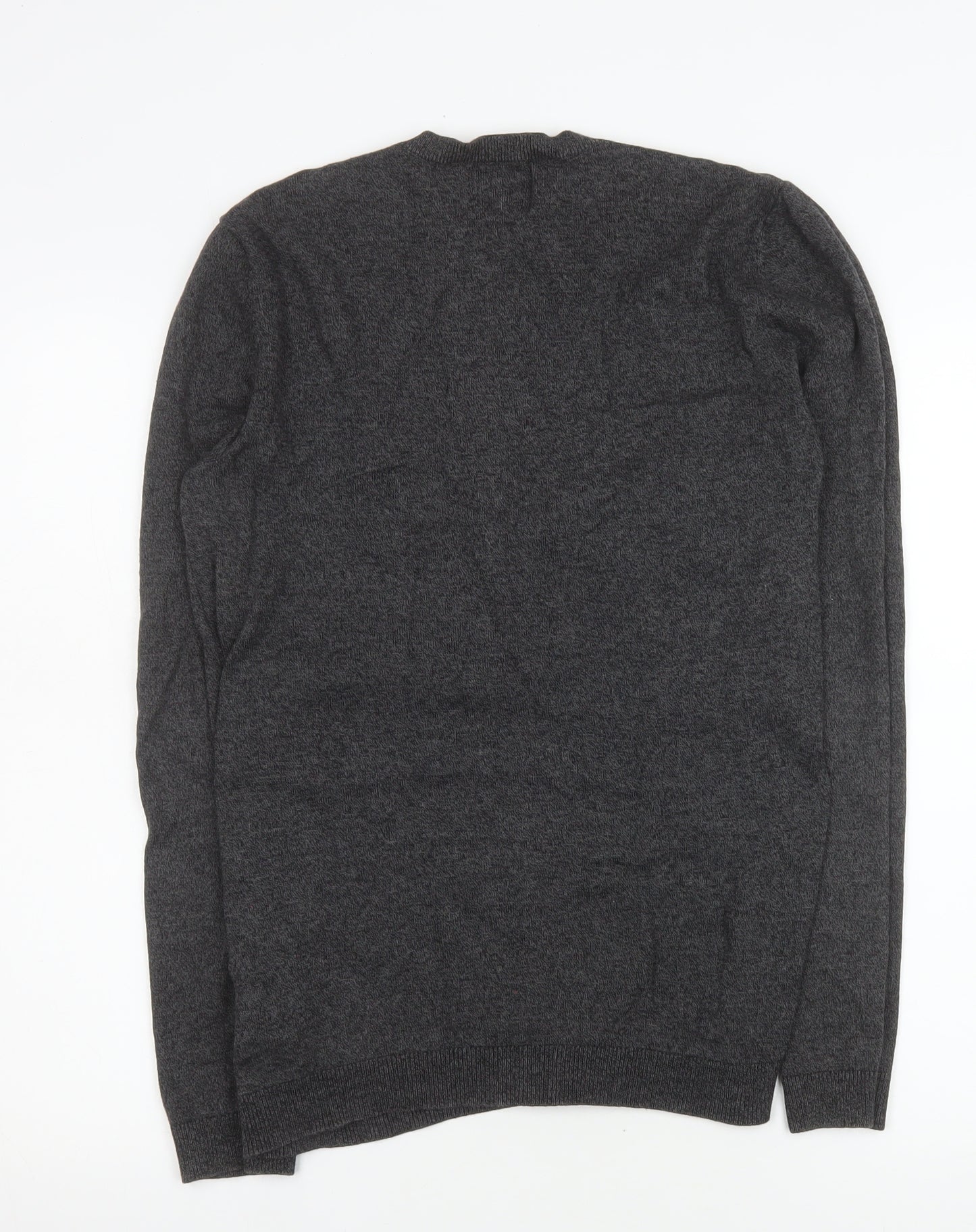 Topman Mens Grey Cotton Crew Neck Jumper Size S Regular Fit