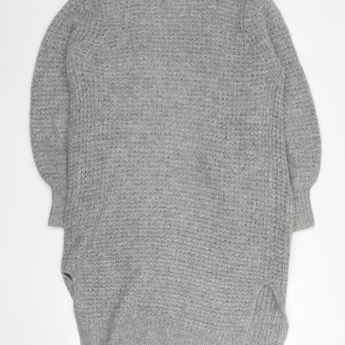 Abercrombie & Fitch Women Grey Chunky Knit Longline Cardigan M