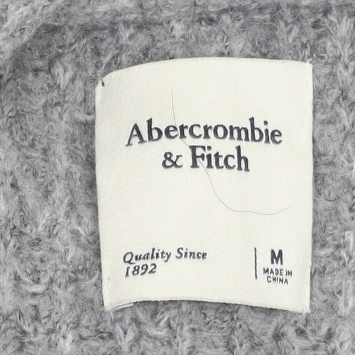 Abercrombie & Fitch Women Grey Chunky Knit Longline Cardigan M