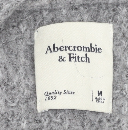 Abercrombie & Fitch Women Grey Chunky Knit Longline Cardigan M
