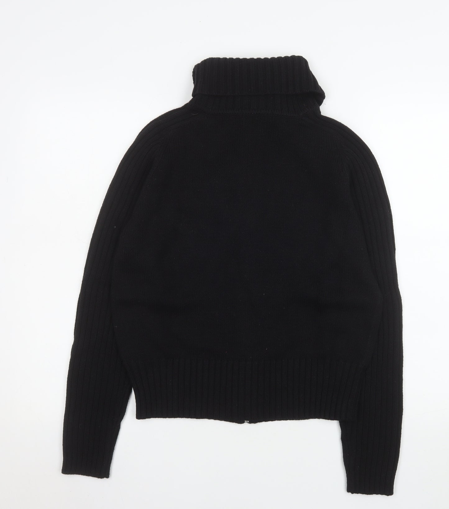 Marks and Spencer Women's Black Full Zip High Neck Jumper Size 12