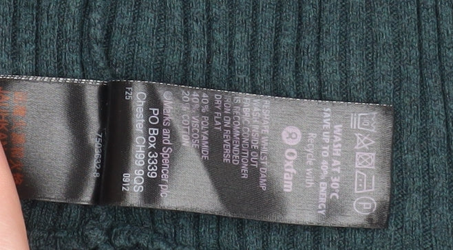 Marks and Spencer Women Forest Green Open Knit Long Sleeve Cardigan UK 12