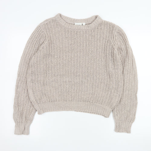 Saint Tropez Beige Chunky Knit Crew Neck Jumper Women’s Size S