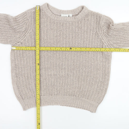 Saint Tropez Beige Chunky Knit Crew Neck Jumper Women’s Size S
